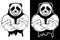 Isolated vector illustration a strong evil wild panda- man