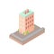 Isolated vector isomatic, small isometric house, isometric icon with backyard, isometric home, isometric town, isometric villa