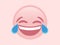 Isolated vector pink laugh and crying tear flat icon