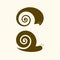 Isolated vector snail logo. Animal sign. Simple flat clam illust