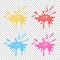 Isolated vector splashes, blot, stains set