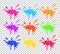 Isolated vector splashes, blot, stains set
