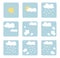 Isolated vector weather icons, clip art