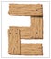 Isolated vector wooden number on a white background