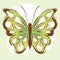 Isolated vibrant colored sketch of a detailed butterfly Vector