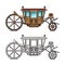 Isolated vintage chariot or carriage for wedding