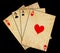 Isolated vintage playing cards