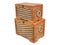 Isolated vintage rattan box or wooden box with clipping path