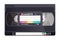 Isolated vintage VHS tape. Vector colored illustration on light background. Original retro object.