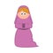 Isolated virgin mary cartoon character. Christmas