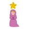 Isolated virgin mary cartoon character. Christmas