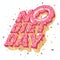 Isolated volumetric letters NO DIET DAY and doughnut, sprinkling, topping. 3D typography in shape of sweetness for sign