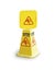 Isolated Warning plates wet floor on a white background with clipping path