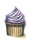 Isolated   watercolor chocolate violet with cream cupcake