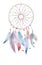 Isolated Watercolor decoration dreamcatcher with beads and boho