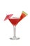 Isolated watermelon martini with slice and umbrella