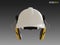 Isolated white hard hat with ear defenders. Realistic 3D Vector Illustration