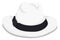 Isolated white hat decorated with black ribbon, Vector illustration