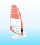 Isolated windsurf in ocean.