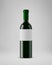 Isolated wine bottle with horizontal label. 3D illustration. Vector.
