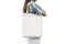isolated woman carried white canvas bag