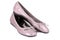 Isolated women silver snakeskin flat shoes