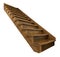 Isolated wooden brown oak stairs