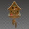 Isolated wooden christmas cuckoo clock