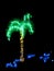 Isolated Xmas Palm tree with lights