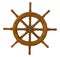 Isolated yacht rudder wheel