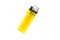 Isolated yellow cigarette lighter on white background