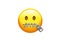 Isolated yellow emotional face and zipped mouth icon