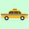 Isolated yellow flat taxi meter icon