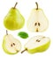 Isolated yellow green pears