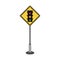 Isolated yellow road sign design