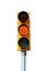 Isolated yellow traffic signal light