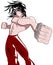 Isolated Young fighter cartoon