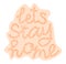 Isolation at home to prevent virus epidemic. Stay home lettering on pastel orange shape. Letters with polka dot texture. Modern