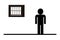 Isolation: A person stands alone in a room - Vector