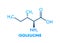 Isoleucine amino acid. Chemical molecular formula. Vector illustration.