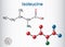 Isoleucine L- isoleucine , Ile, I amino acid molecule. It is used in the biosynthesis of proteins. Sheet of paper in a cage.