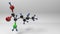 Isoleucine molecule 3D illustration.