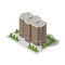 isometric 3D building, tower