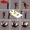 Isometric 3d businessmen, a set of concepts with a businessman and a bunch of money, an investor millionaire superman