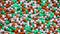 Isometric 3D Green and Orange Pills Panning From Top Right to Bottom Left