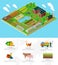 Isometric 3d Icon Flat Farm Agriculture