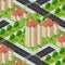 Isometric 3d street downtown architecture district part