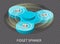 Isometric 3d vector a blue fidget spinner or hand spinner. Fidget toy for increased focus, stress relief on Transparent