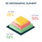 Isometric 3D vector chart, pyramid diagram