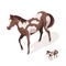 Isometric 3d vector illustration of pinto horses
